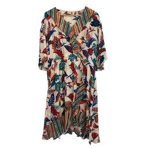 Women's 2X Flowy Vacation Tropical Soft PLUS SIZE Casual Colorful Beachy Dress